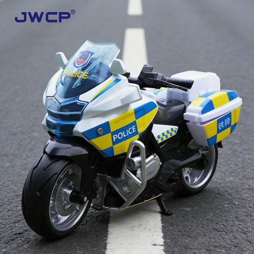 JWCP合金铁骑巡逻摩托车儿童玩具