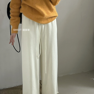 6007 显瘦休闲裤 甜甜家 冬上新韩系花边直筒裤