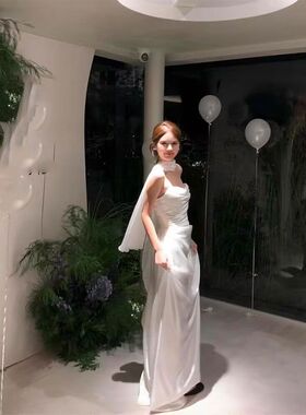 白色领证登记订婚礼服高端轻奢小众绝美名媛气质生日patty小礼裙