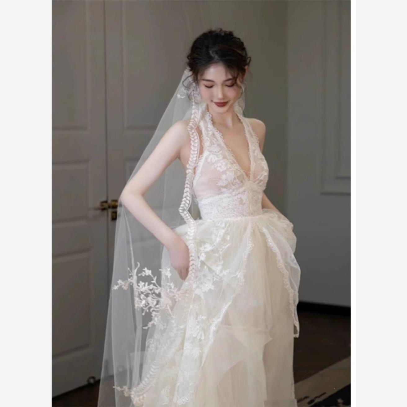 2024新款轻婚纱简约蕾丝