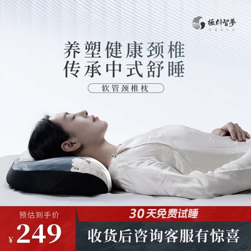 极刻智梦国潮风安睡颈椎专用枕头慢回弹软管枕芯护颈椎助睡眠枕头