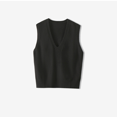 【悟空粉丝专享】厚款 羊绒+绵羊毛衫马甲纯色百搭马夹3M961029