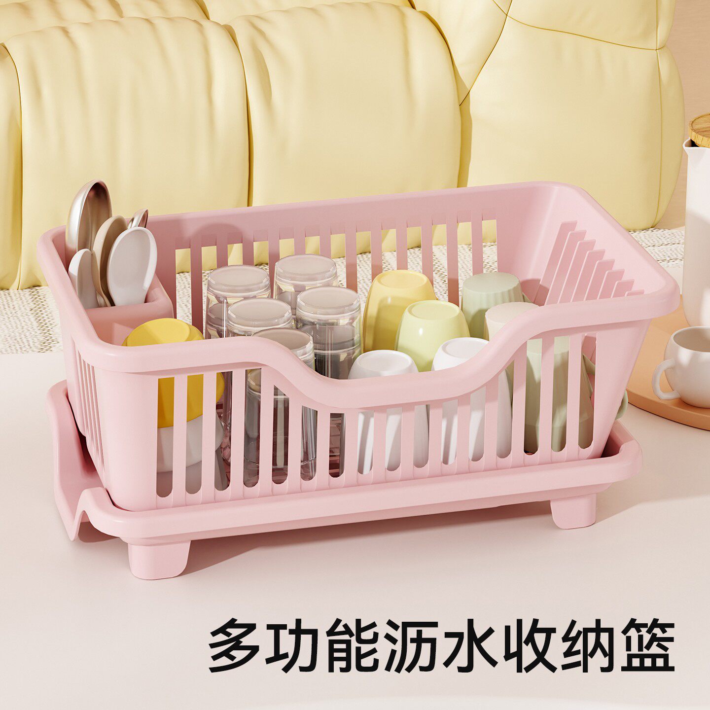 碗筷收纳盒餐具收纳架沥水碗架放碗碟子装盘子碗柜收纳箱家用厨房