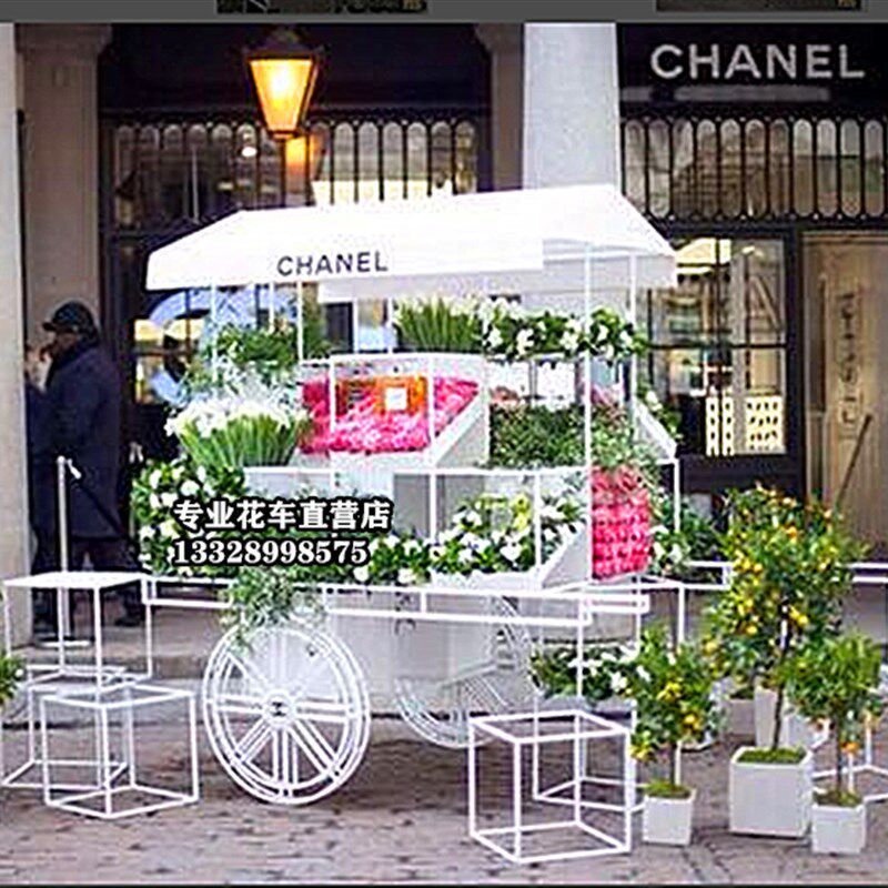 欧式超市花车创意精品户外u促销车铁艺商场货架花店室外花艺花架