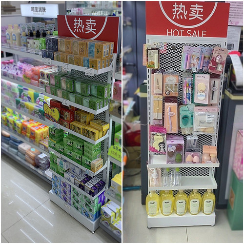 超市小零食货架口香糖置物架食y品槟榔架子展示架端头侧可调带挂