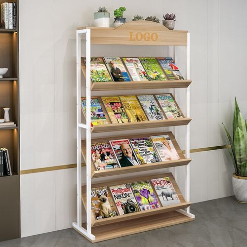 报刊架杂志架落h地木质书报架办公置物架收纳架宣传资料斜面展示