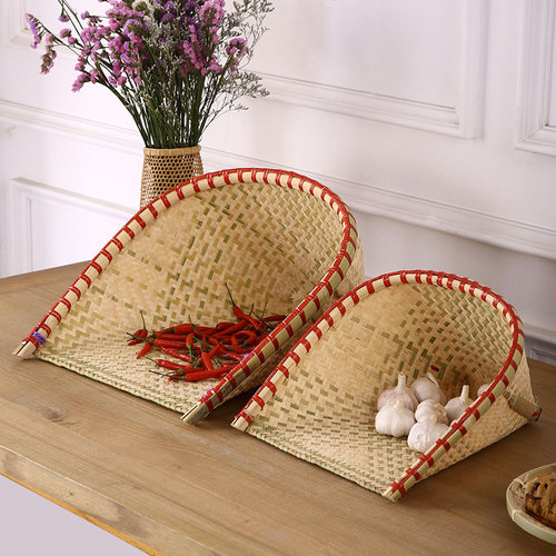 手工竹编簸d箕精品竹畚箕家用稻谷竹簸箕竹斗铲谷斗茶铲竹畚箕竹