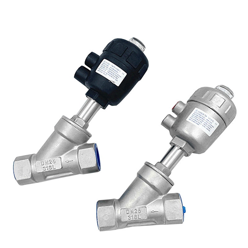 304不b锈钢气动角座阀/Y型丝扣截止阀/丝口内螺纹角座阀/4分6分1