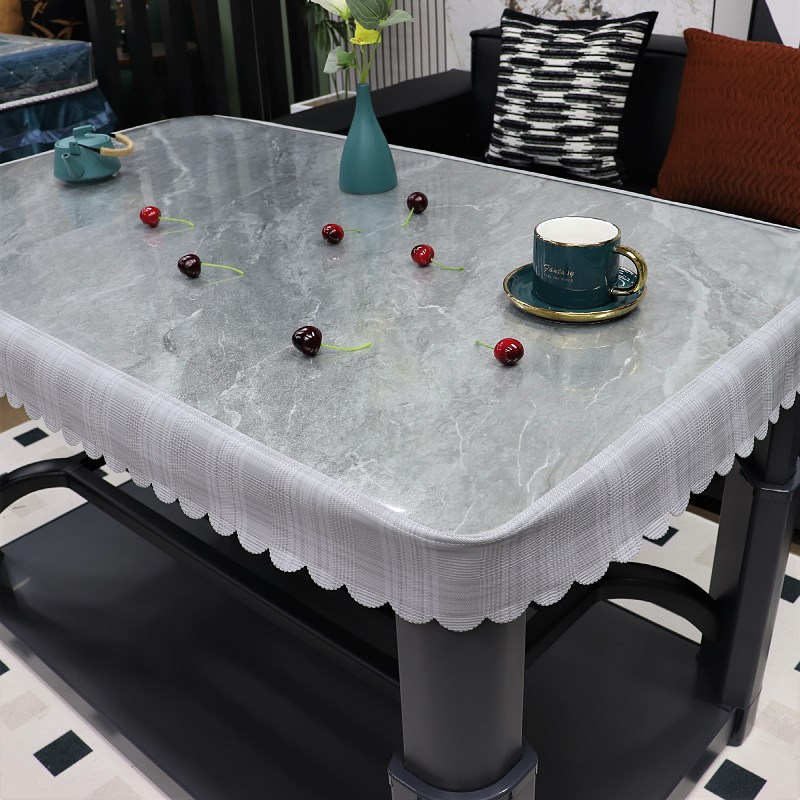 新款圆角桌布透明磨砂长方形v烤火桌罩防水防油耐高温取暖桌茶几