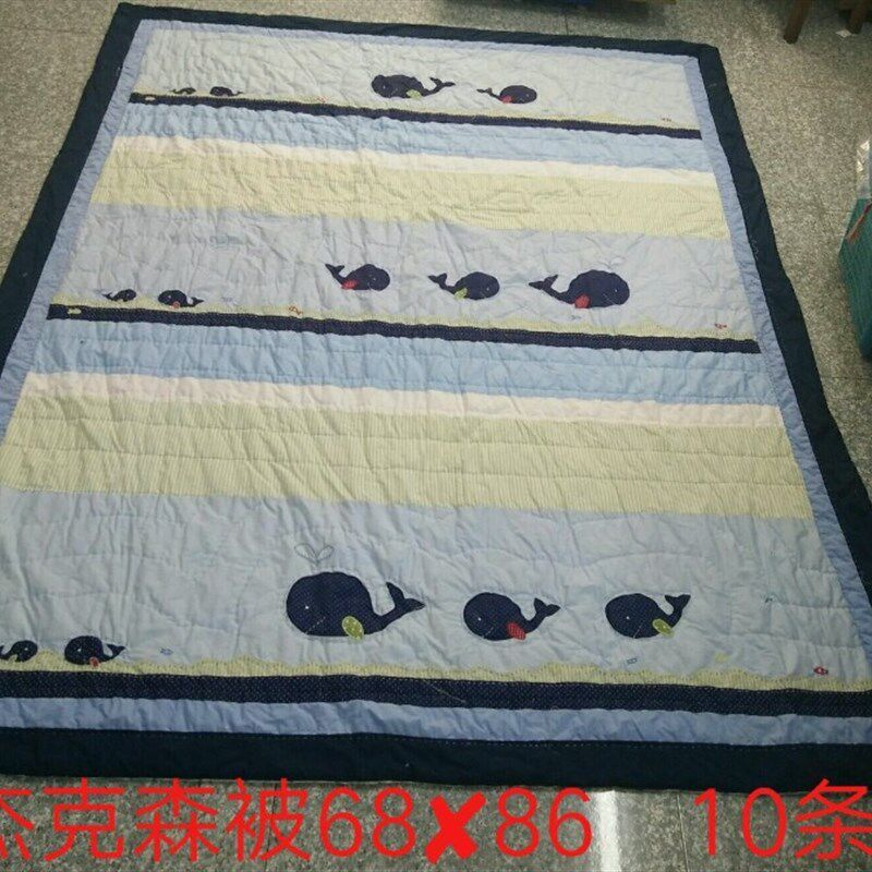 美式ins风儿童房l纯棉花手工绗缝贴布绣春秋被床盖夹棉被套139包