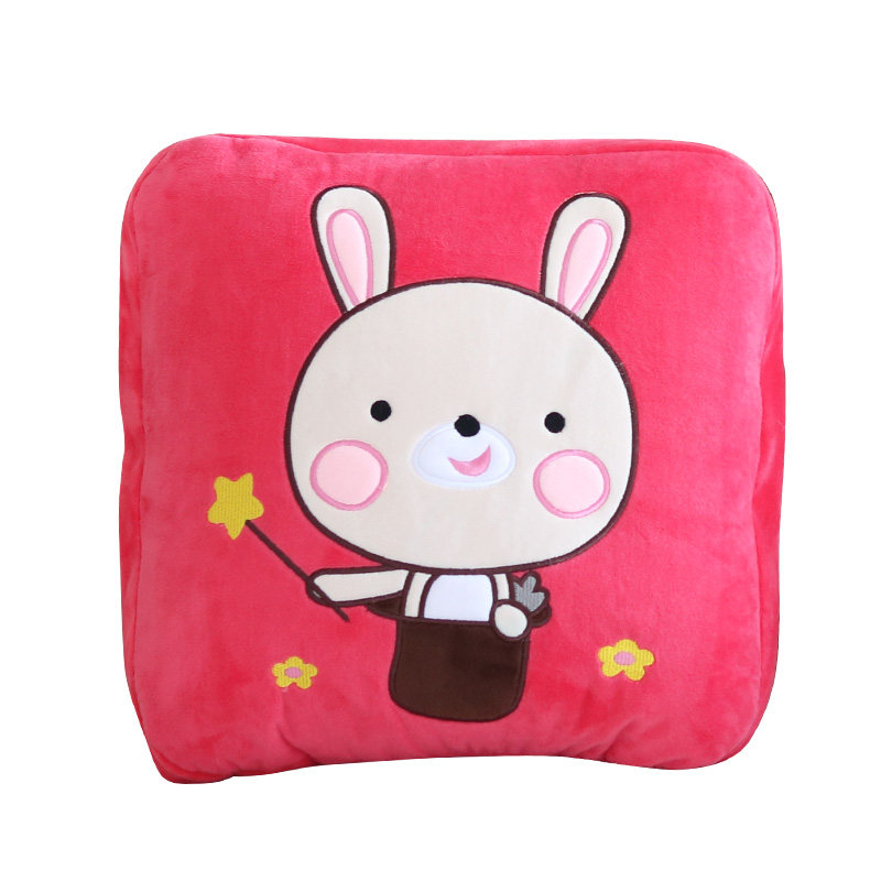 汽车抱枕被子两用靠垫被卡通动物午睡枕被毛毯枕两V用毯二合一可