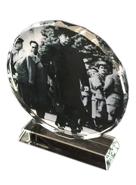 周恩来水晶摆设纪念品礼物收藏品周总理J画像工艺品模型装饰品摆