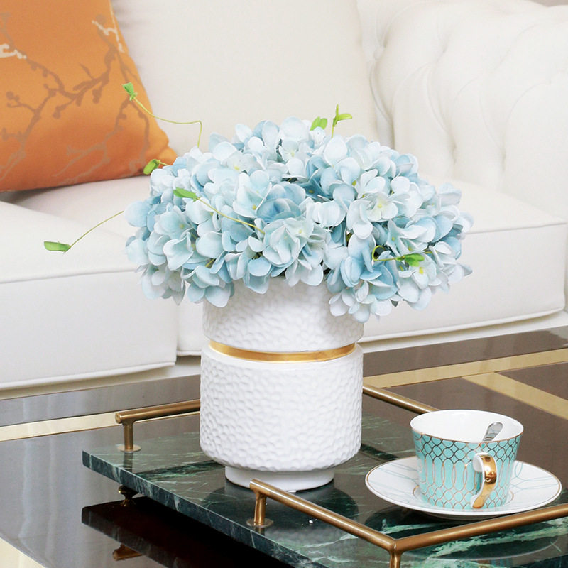 白色花瓶陶瓷轻奢o美式客厅软装饰品装饰摆件金边收腰花器,鲜花速递/花卉仿真/绿植园艺,花瓶,淘宝优惠券,粉丝福利购,淘宝优惠卷