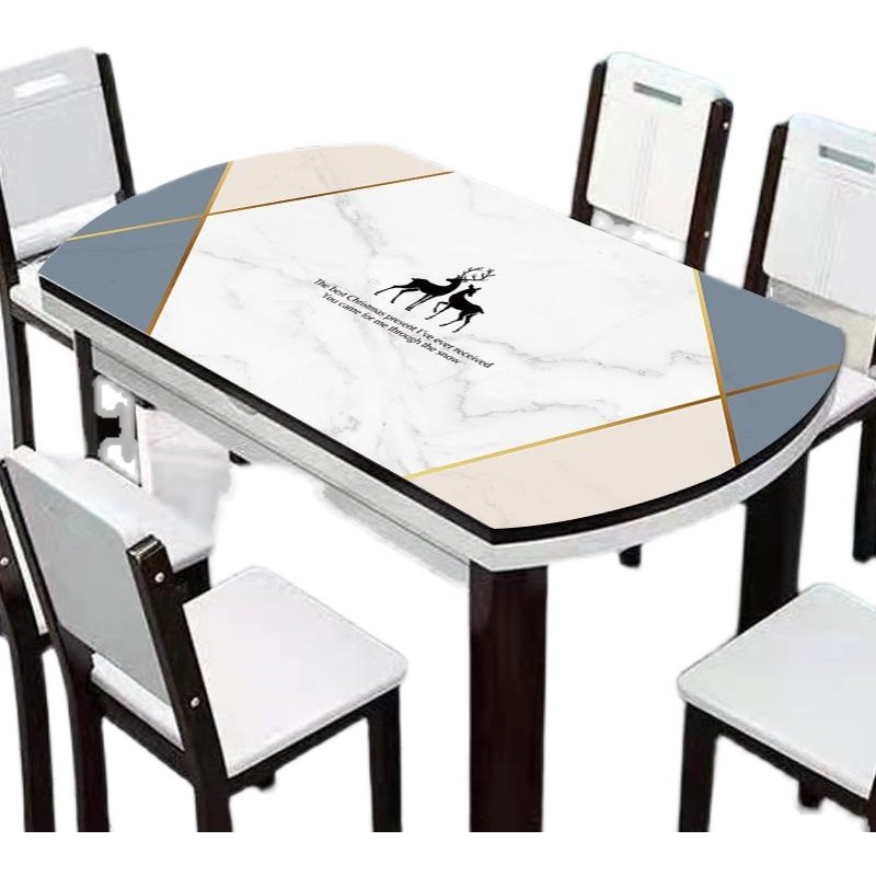 椭圆形pvc防i烫桌垫防水防油桌布家用圆形简约水晶板盖布茶几台布