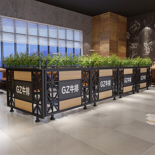 餐厅屏风装饰火锅店卡座隔u断铁艺围栏饭店隔栏栅栏矮隔墙护栏玄