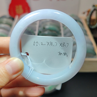 翡翠A货手镯55.2圈春彩紫罗兰