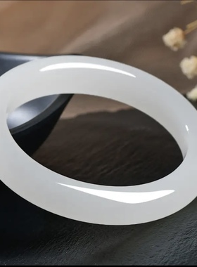 天然羊脂级白手镯新疆金丝玉气质百搭高档礼物旺夫真玉平安玉镯