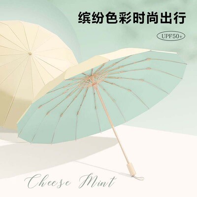 16骨彩胶雨伞加大超轻伞