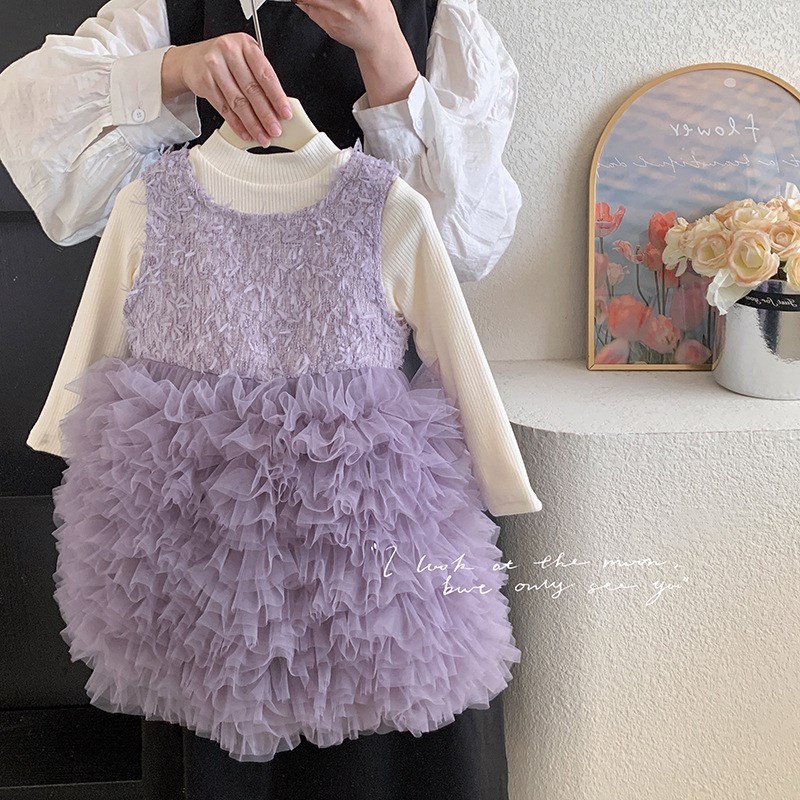 女童连衣裙套装冬季加绒款儿童洋气冬款裙L子女宝宝冬装礼服公主