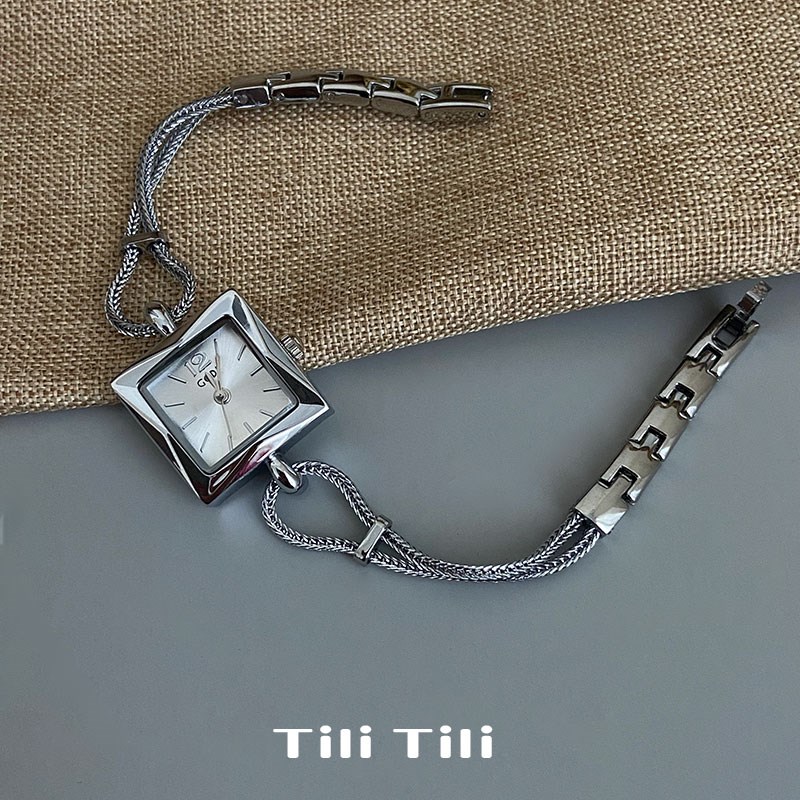 Tili 方糖手链手表女轻奢小众精致小表盘高级感简约气质链条防水