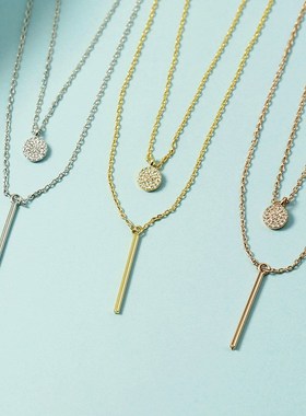 圆形长条双层项链女新款气质高级大方锁骨链款时尚简约晚礼服