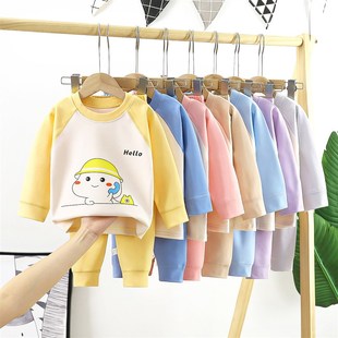 無骨德絨保暖內(nèi)衣套裝 中小童R寶寶睡衣女童家居 童裝 兒童秋衣秋褲