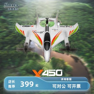 垂直起降航模飛機固定翼3D飛機吊機 X450可變翼 電H動遙控飛機