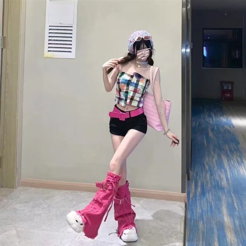 夏天堆堆腿套夏日女士堆堆袜腿套胖mm粗腿腿套喇叭型喇叭袜套靴套图片
