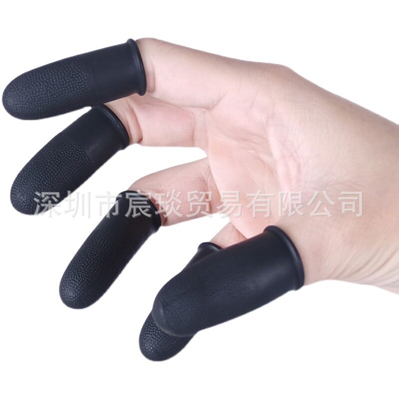 厂家直销KI防滑耐磨手指套黑色加厚防静电可重复使用指套100只/盒