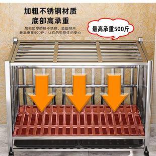 不锈钢狗笼子304拉布拉多马犬白钢宠物笼可折叠室内中大型犬加厚