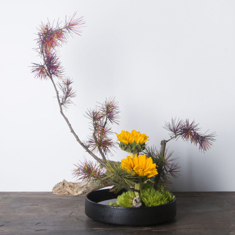 中式小原流插花器皿禅意花盆瑕疵日式花道剑山插v花器水培盆花器