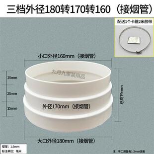 变径圈160转180异径大小头 直接pvc管 油烟机烟管转换 出风口排气
