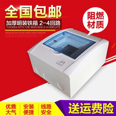 空开漏电电箱豪华塑面铁底配电箱明装系列2-4位强电箱空开防水盒