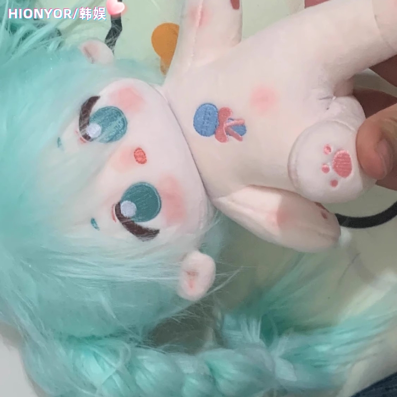 可爱绿头发棉花娃娃20cm