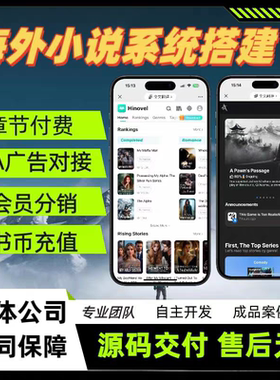 海外小说系统开发小说app定制开发广告对接章节付费h5多语言分销