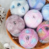 雪球轻语毛线羊毛混纺diy手工编织段染渐变喷毛纱钩棒针宝宝毛衣