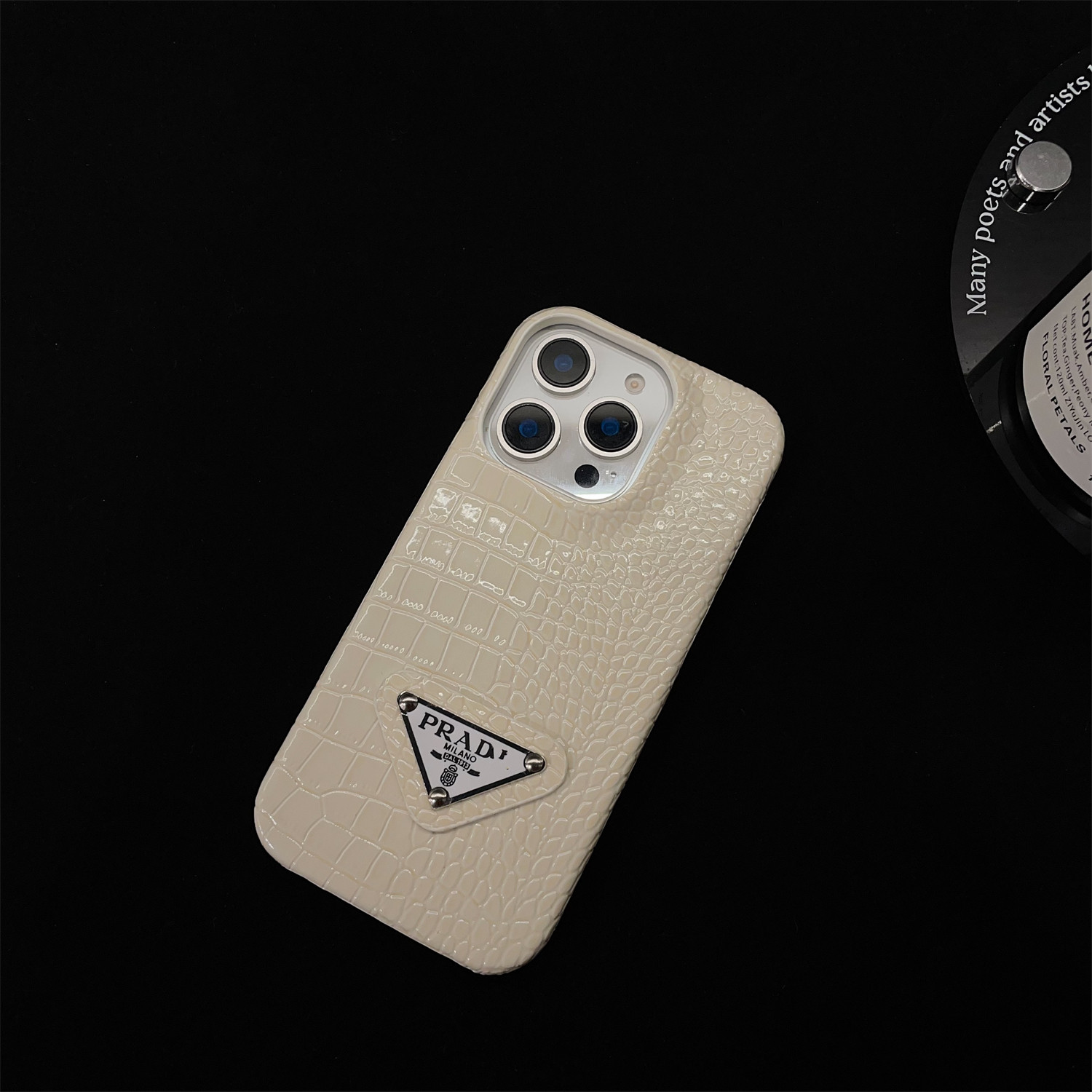 新款17air潮大牌P标鳄鱼纹适用苹果16promax手机壳iP