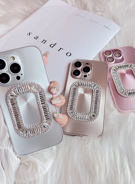 新款17air潮牌CD纹RV方扣钻极光15适用苹果14promax手机壳iPhone13女12pro亚克力11自带镜头膜16pro全包防摔