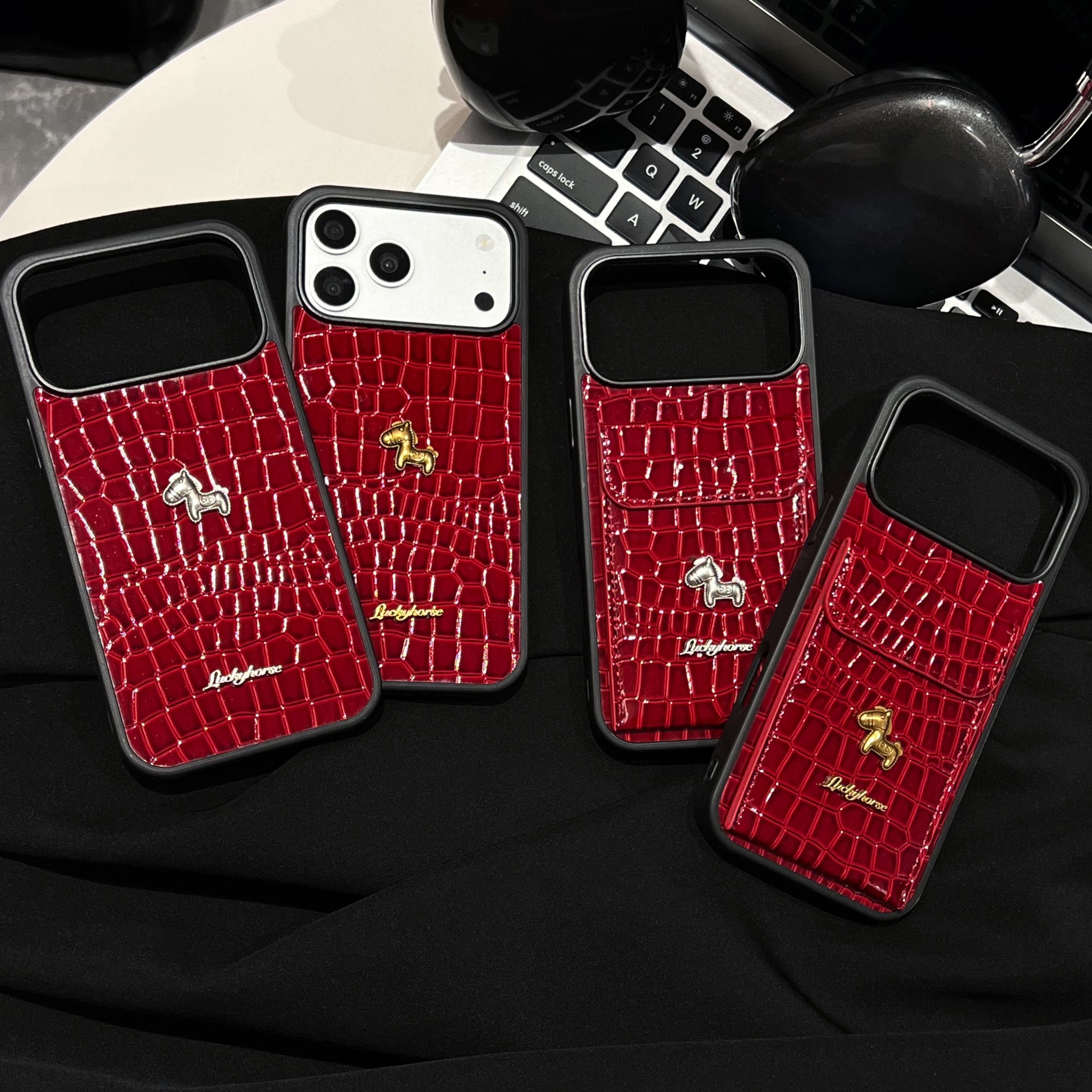 春节马年鳄鱼纹新年红插卡袋适用苹果17promax手机壳iPhone16男女15pro皮质14全包13软边防摔保护套奢华高档,3C数码配件,手机保护套/壳,淘宝优惠券,粉丝福利购,淘宝优惠卷