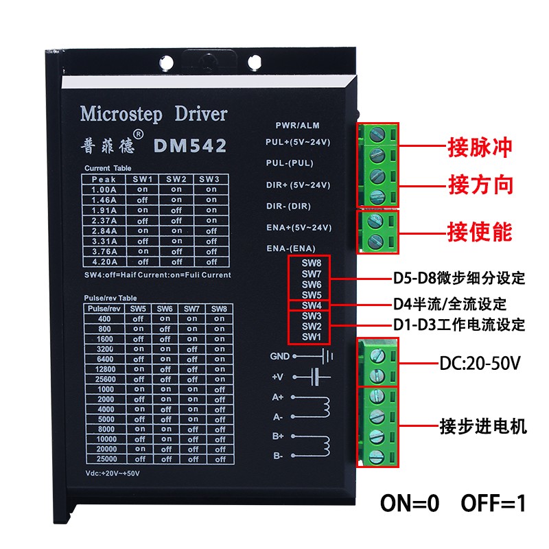 86步进电机套装4.5N步进电机86BYG250B长80MM步进电机驱动器DM542