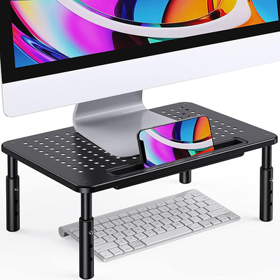 高颜值货！出老美全金属电脑显示器增高架简约桌面打印机摆放支架