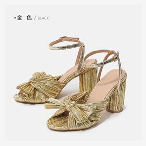 高跟蝴蝶结凉鞋仙女鞋bow