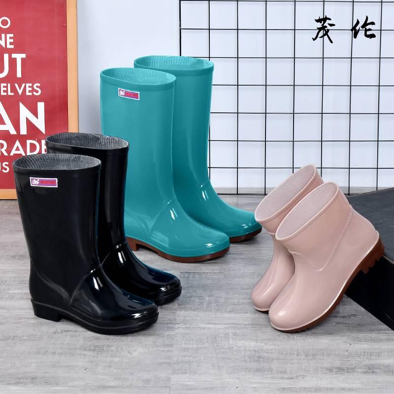 雨鞋女防水防滑水鞋中筒高筒雨靴成人胶鞋厨房洗衣清洁半桶鞋