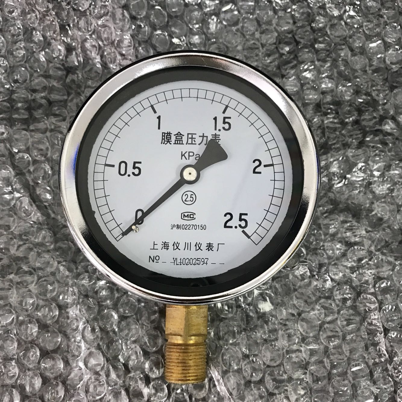 膜盒压力表 上海仪川仪表厂 YE-100 0-2.5Kpa 直径100mm m20x1.5