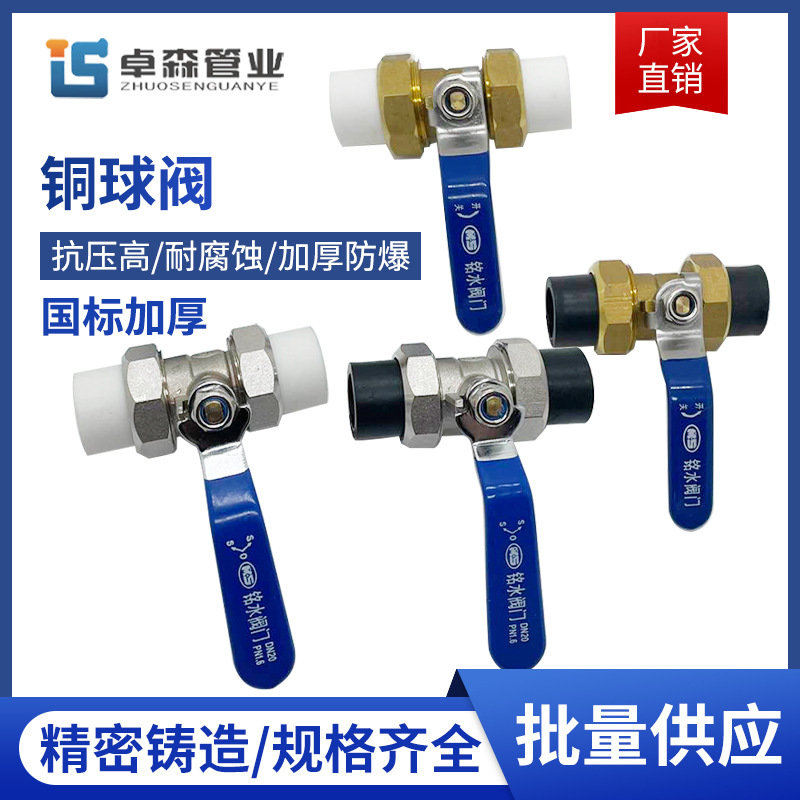 双头活接铜球阀热熔水管