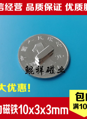 永磁王长方形强力磁铁10*3*3钕铁硼吸铁石迷你小磁钢强磁10X3X3mm
