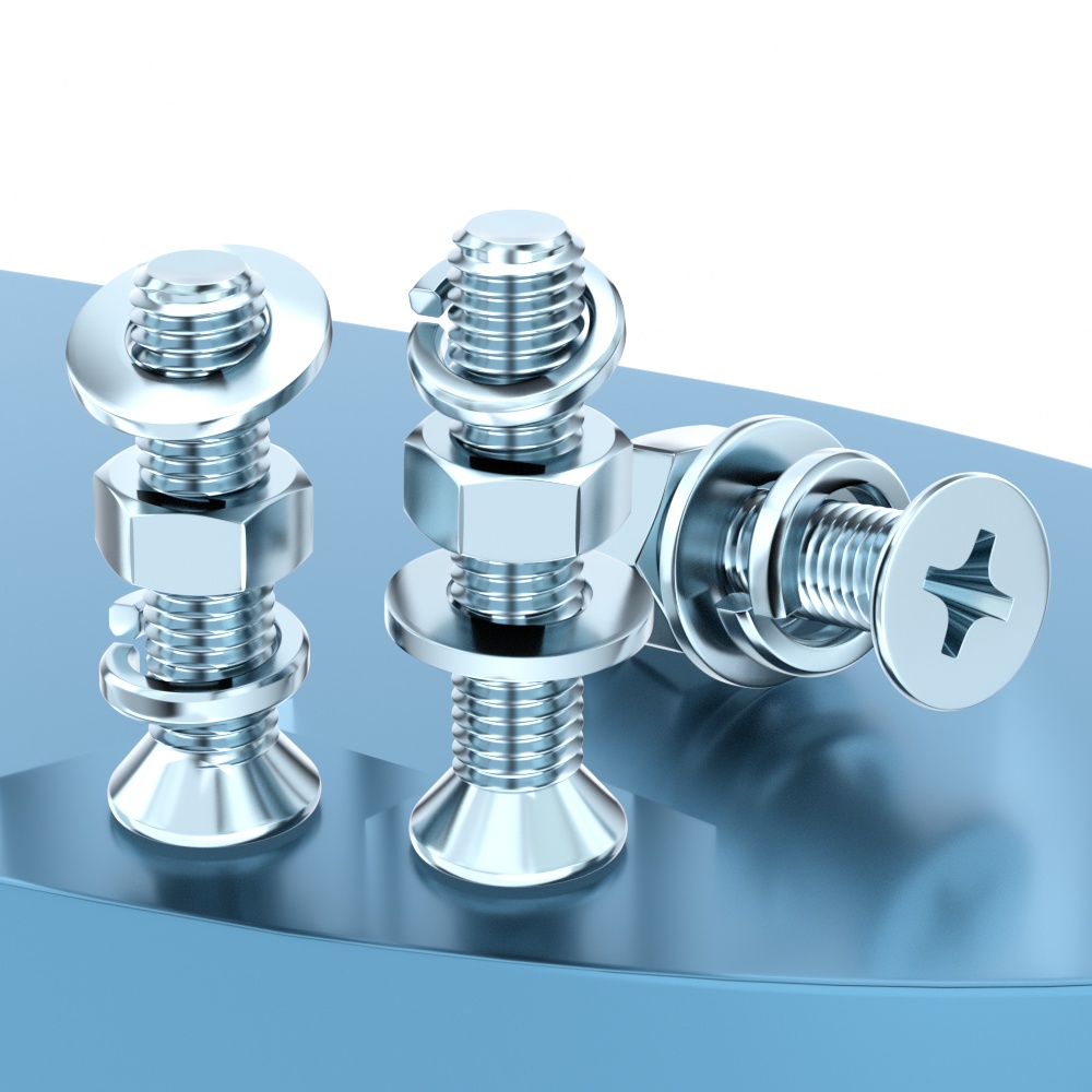 镀锌十字沉头螺丝母平弹