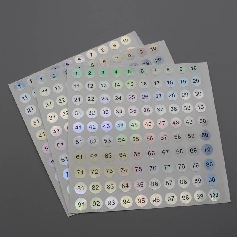 口取纸标签1-100圆形数字贴纸页码贴美甲口红色号编号序号圆点标