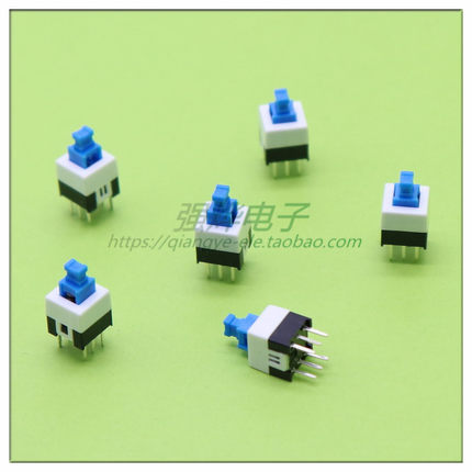 按键开关 自锁电源开关 7X7 带锁6脚(20只)