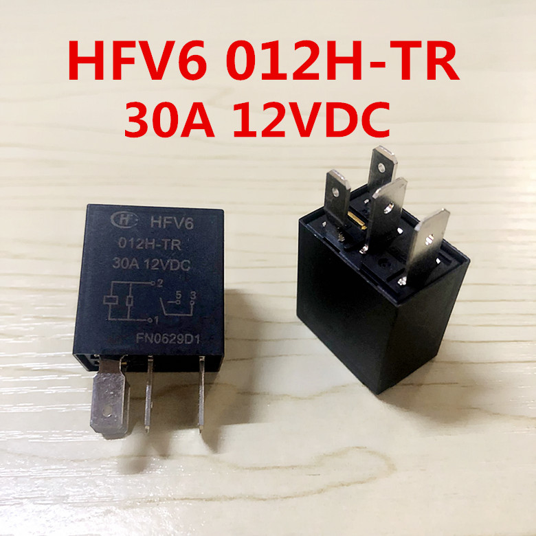 宏发汽车继电器HFV6-012H-TR 4脚一组常开30A12VDC 带瞬态电阻